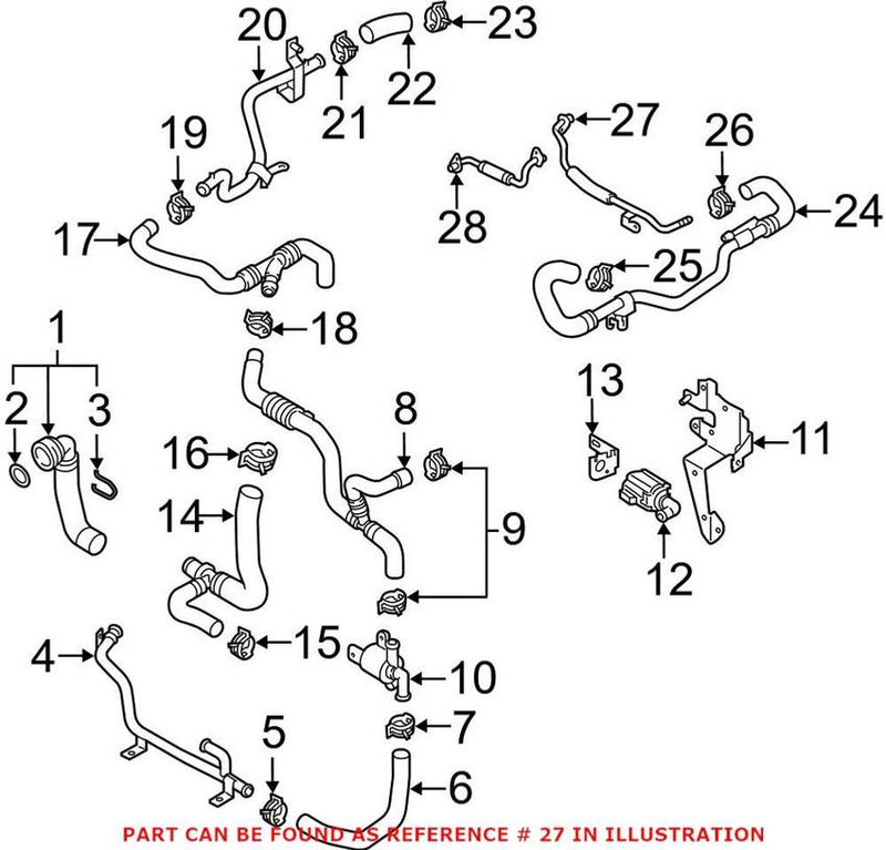 Genuine VW/Audi HVAC Heater Hose 07K121497G – Genuine VW/Genuine VW/Audi