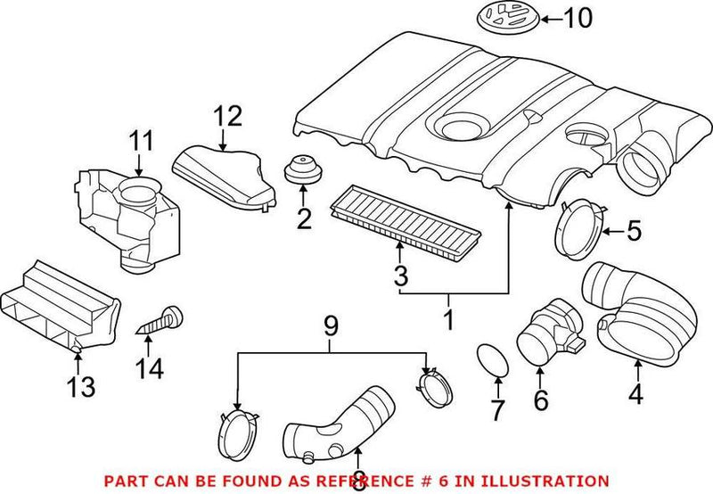 VW Engine Air Intake Hose Adapter 07K129637 – Genuine VW/Audi