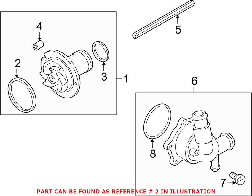 Genuine VW/Audi Engine Water Pump Gasket – Outer 07L121437