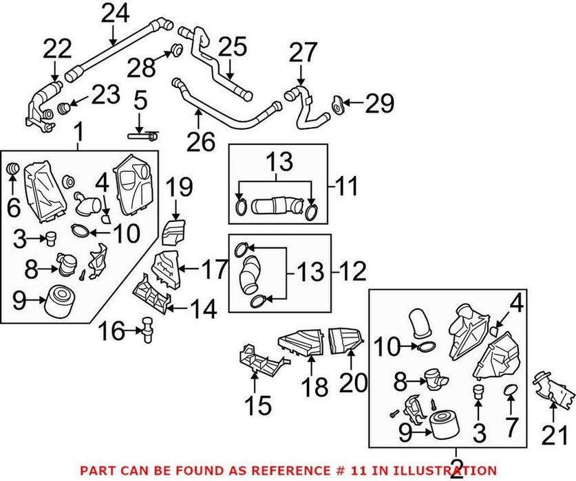 Engine Air Intake Hose – Passenger Side