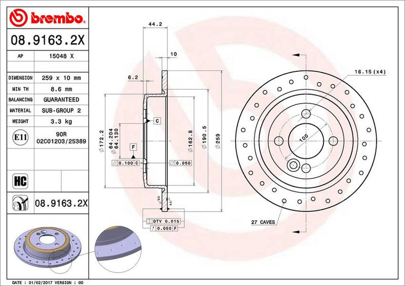 BREMBO XTRA Brake Disc - 08.9163.2X