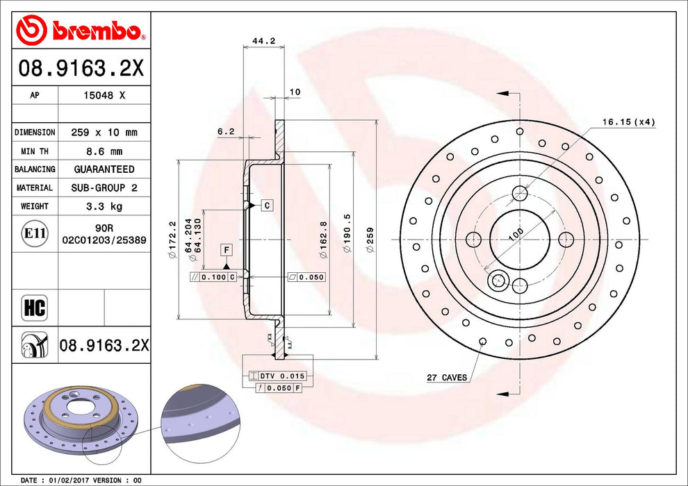 Mini Disc Brake Pad and Rotor Kit – Front and Rear (280mm/259mm) (Xtra) (Ceramic) 34116858651
