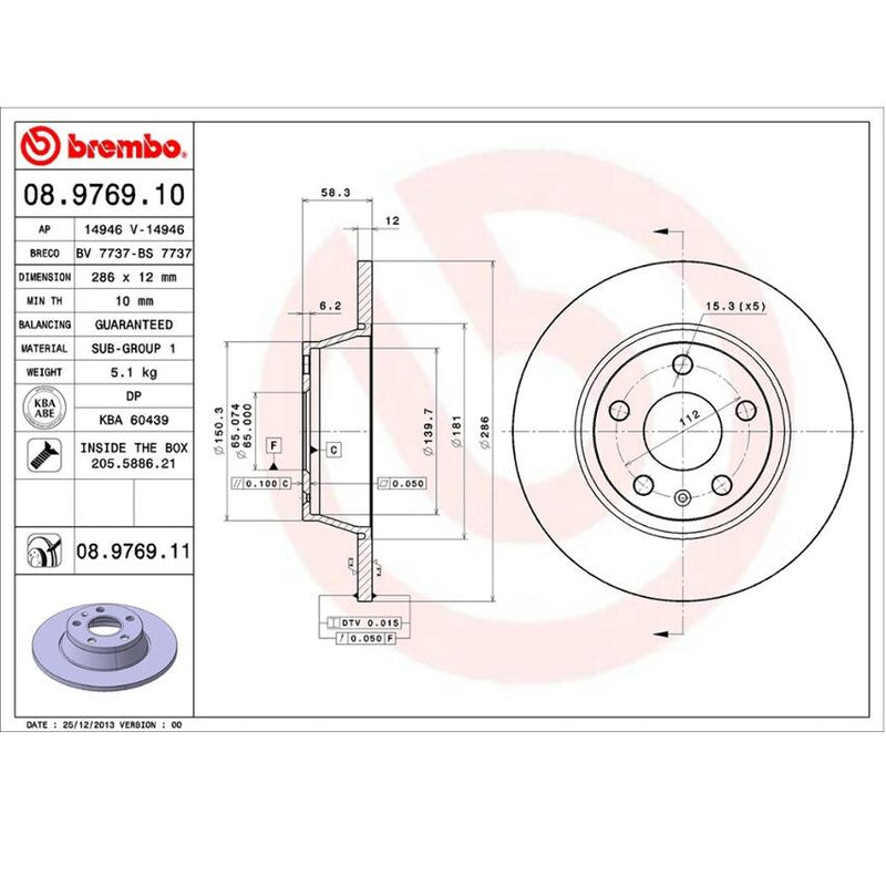 Brembo Brake Disc 08.9769.11