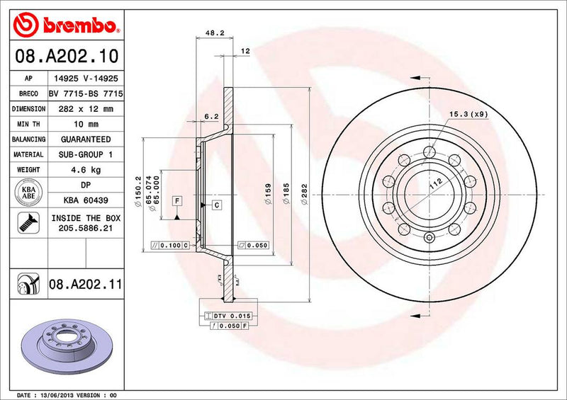 Volkswagen Disc Brake Pad and Rotor Kit – Front and Rear (312mm/282mm) (Low-Met) 5Q0615301F