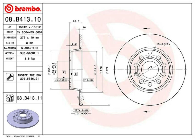 Brembo Brake Disc 08.B413.11