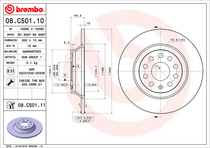 Brembo Brake Disc 08.C501.11