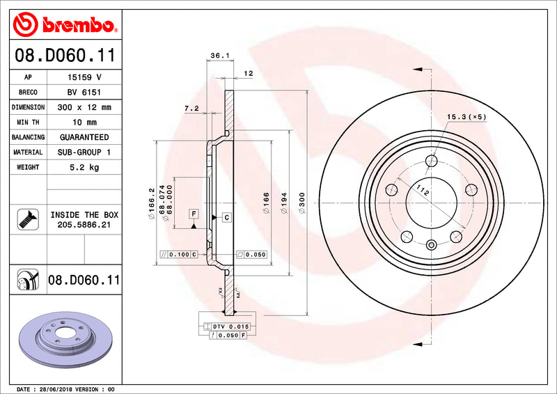Brembo Brake Disc 08.D060.11