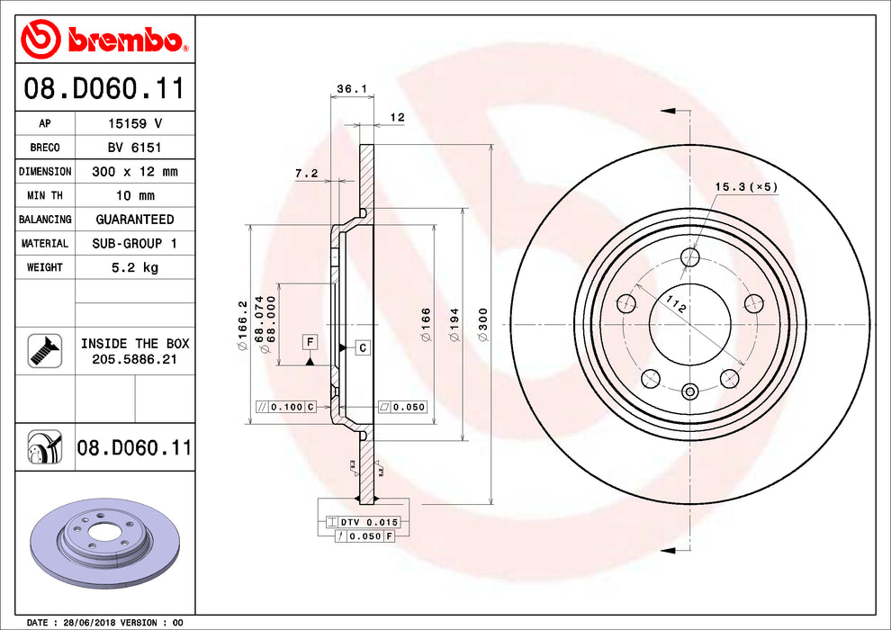 Brembo Brake Disc 08.D060.11