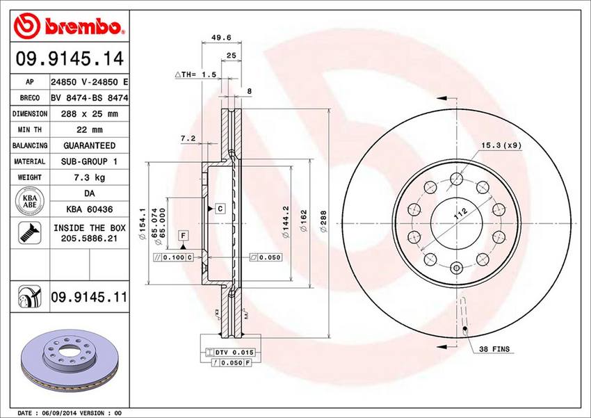 Brembo Brake Disc 09.9145.11