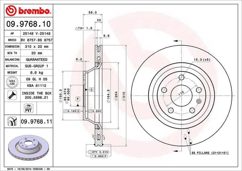 Brembo Brake Disc 09.9768.11