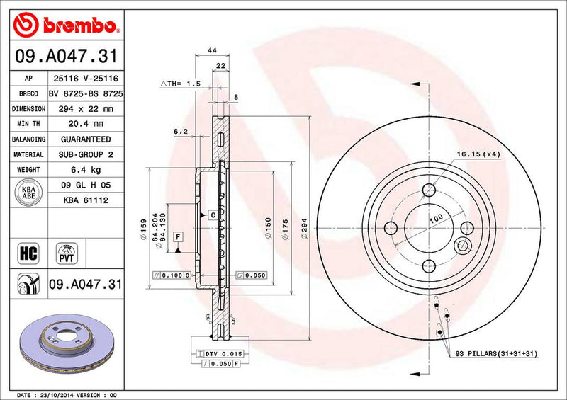 Mini Disc Brake Pad and Rotor Kit -Front and Rear (294mm/259mm) (Ceramic) 34116858652