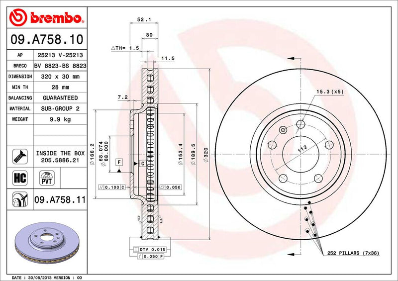Brembo Brake Disc 09.A758.11