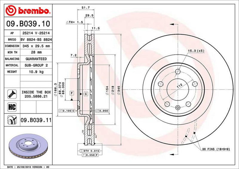 Brembo Brake Disc 09.B039.11