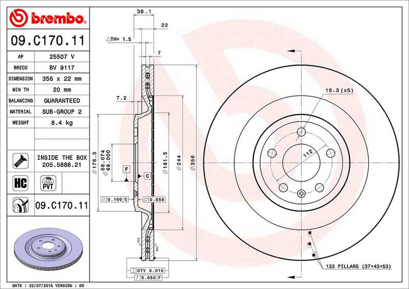 Brembo Brake Disc 09.C170.11
