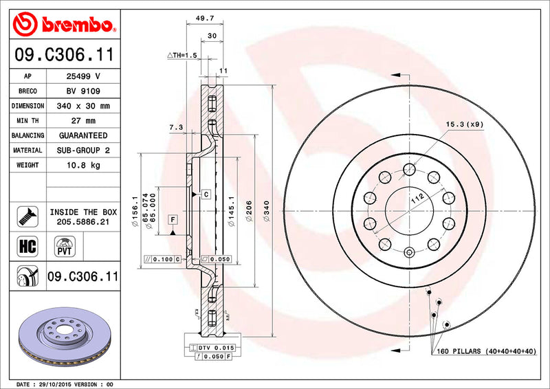 Brembo Brake Disc 09.C306.11