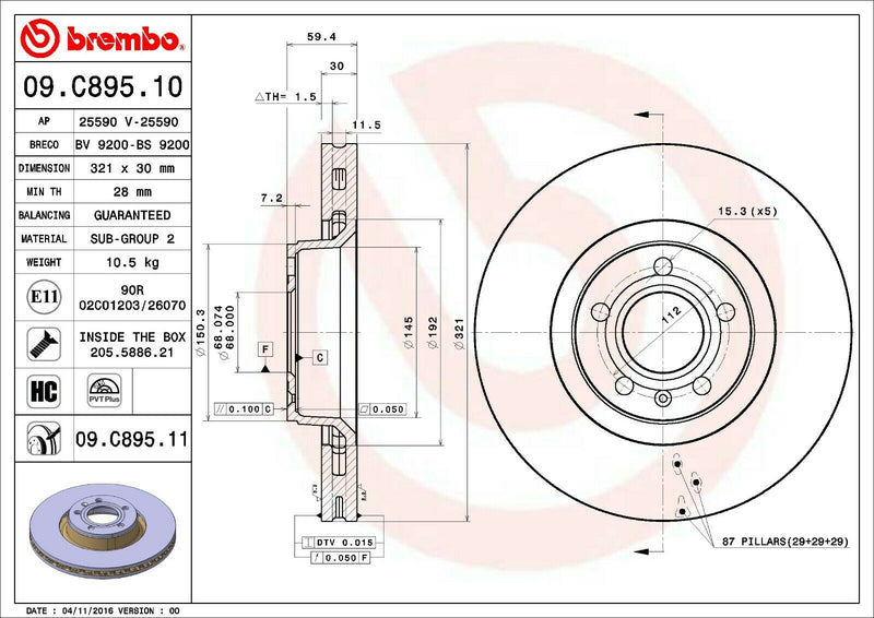 Brembo Brake Disc 09.C895.11