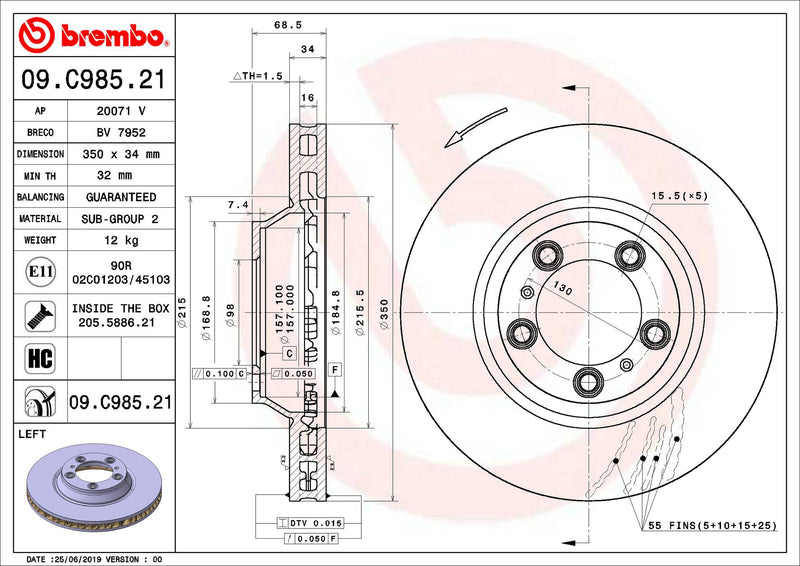 Brembo Brake Disc 09.C985.21