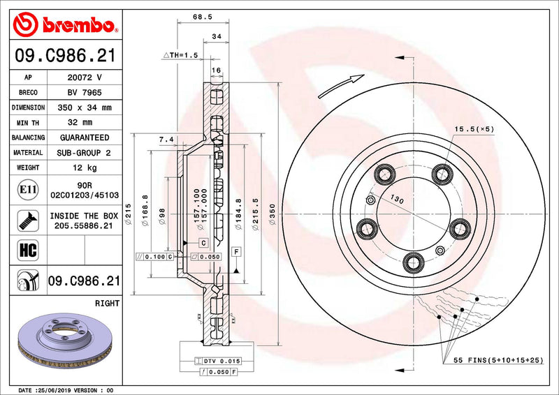 Brembo Brake Disc 09.C986.21