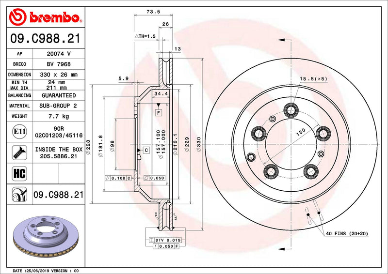 Brembo Brake Disc 09.C988.21