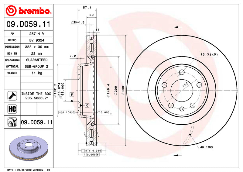 Brembo Brake Disc 09.D059.11
