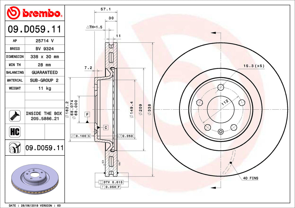 Brembo Brake Disc 09.D059.11
