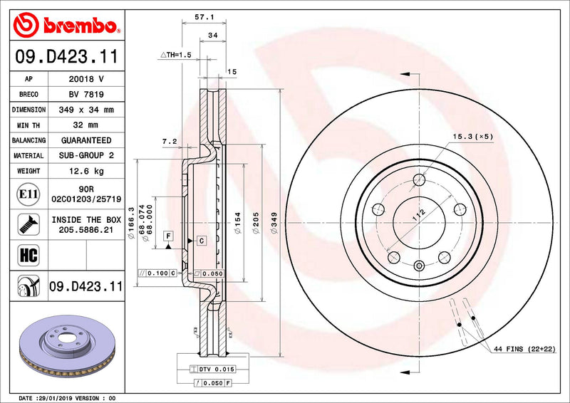 Brembo Brake Disc 09.D423.11