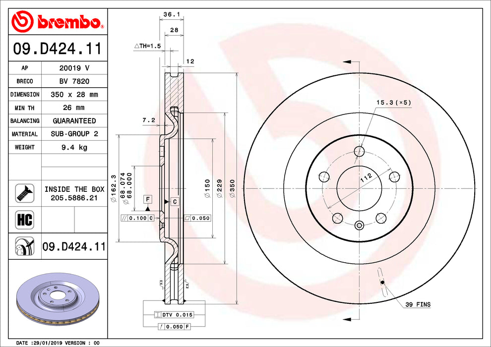 Brembo Brake Disc 09.D424.11
