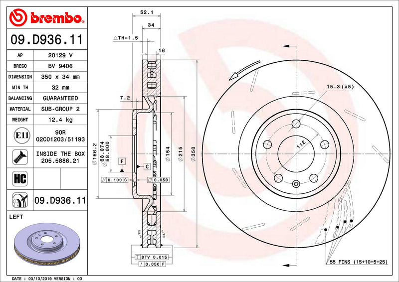 Brembo Brake Disc 09.D936.11