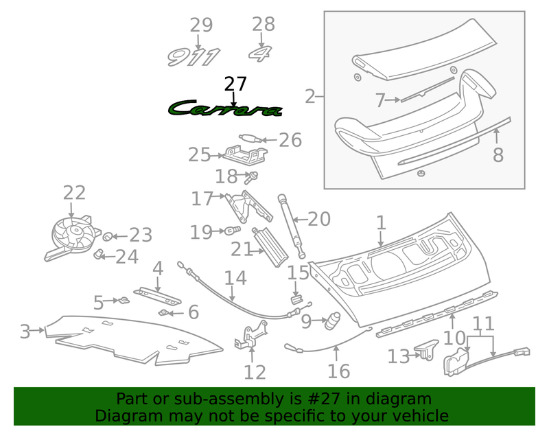 Genuine Porsche parts diagram