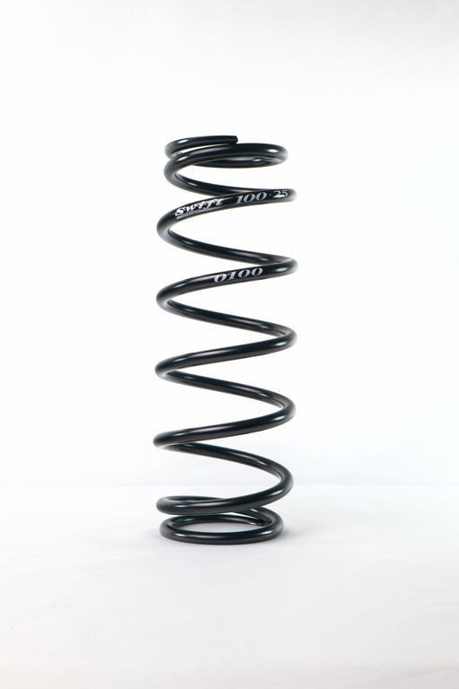Coil Spring - Coil-Over - Barrel - 2.5 in ID - 10 in Length - 100 lb/in Spring Rate - Steel - Black Powder Coat - Each