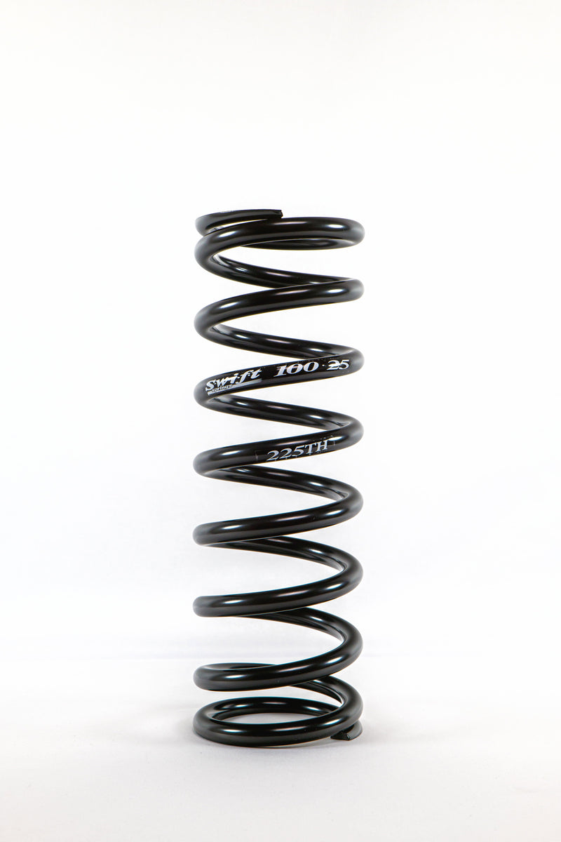 Coil Spring - Coil-Over - Tight Helix - 2.5 in OD - 10 in Length - 225 lb/in Spring Rate - Steel - Black Powder Coat - Each