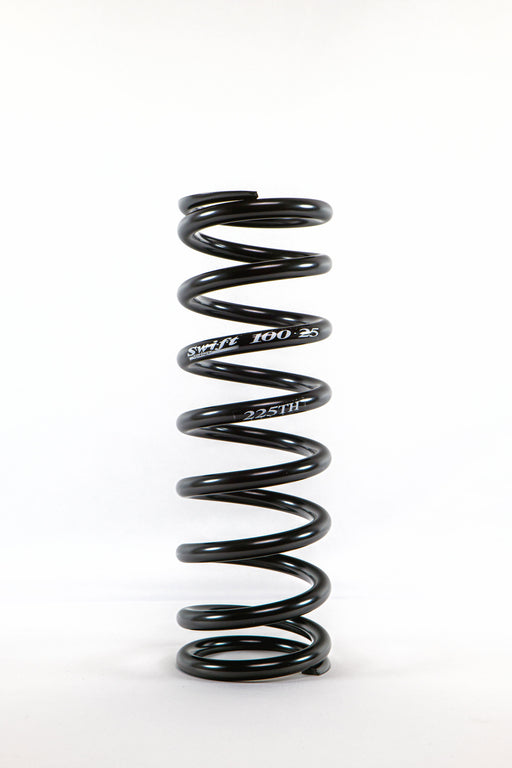 Coil Spring - Coil-Over - Tight Helix - 2.5 in OD - 10 in Length - 225 lb/in Spring Rate - Steel - Black Powder Coat - Each
