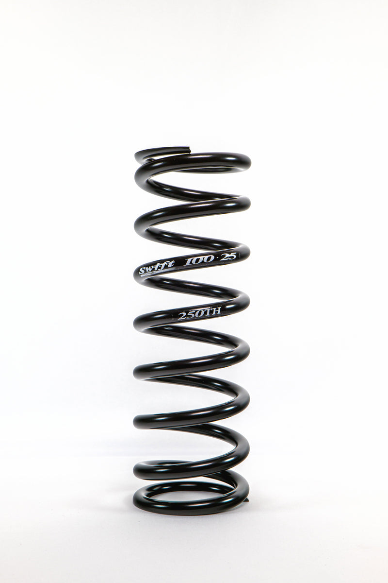 Coil Spring - Coil-Over - Tight Helix - 2.5 in OD - 10 in Length - 250 lb/in Spring Rate - Steel - Black Powder Coat - Each