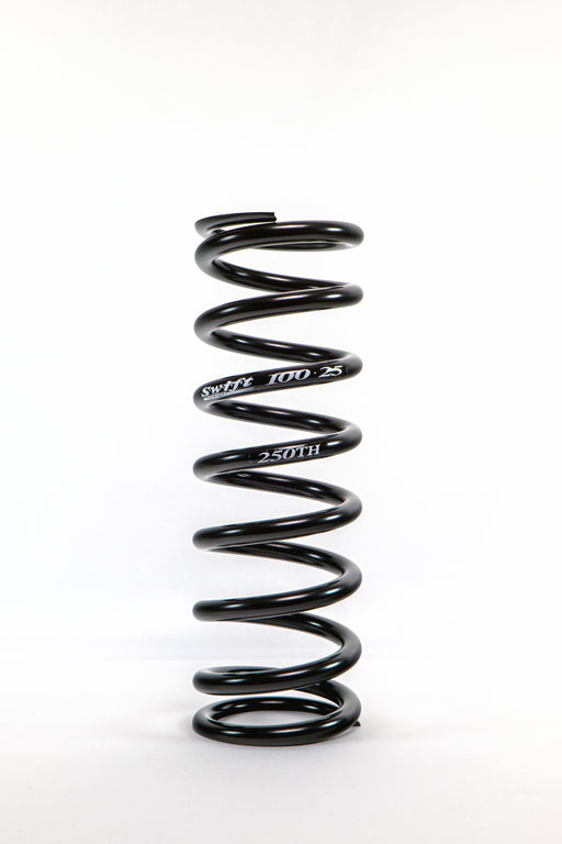 Coil Spring - Coil-Over - Tight Helix - 2.5 in OD - 10 in Length - 250 lb/in Spring Rate - Steel - Black Powder Coat - Each