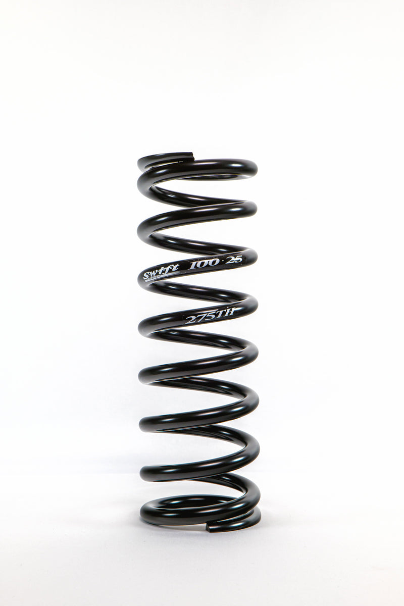 Coil Spring - Coil-Over - Tight Helix - 2.5 in OD - 10 in Length - 275 lb/in Spring Rate - Steel - Black Powder Coat - Each