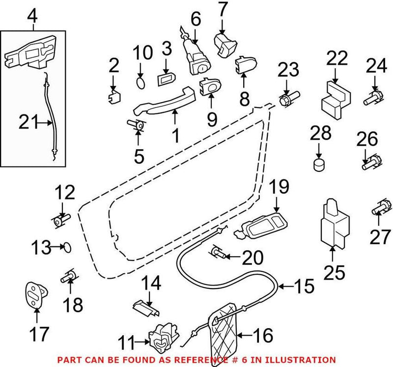 Genuine VW/Audi Door Lock Cylinder – Front Driver Side 107837167BE