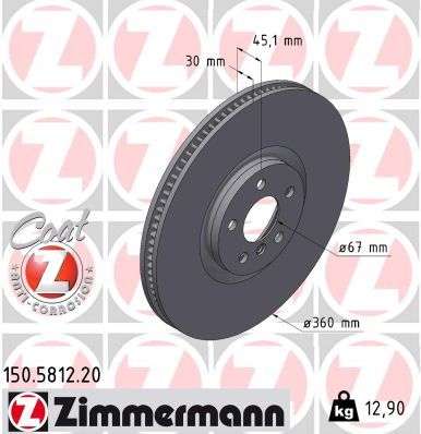 ZIMMERMANN COAT Z Brake Disc - 150.5812.20