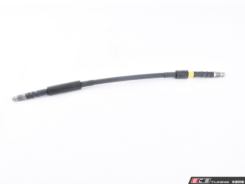 Front Hydraulic Sway Bar Hose - Braided Steel with Yellow Stripe