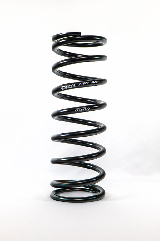 Coil Spring - Conventional - 5 in OD - 14 in Length - 200 lb/in Spring Rate - Rear - Steel - Black Powder Coat - Each
