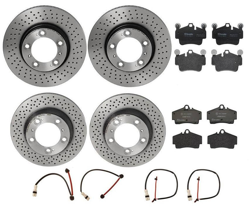 Porsche Brakes Kit – Pads & Rotors Front and Rear (318mm/299mm) (Low-Met) 99761275900 – Brembo 1590129KIT