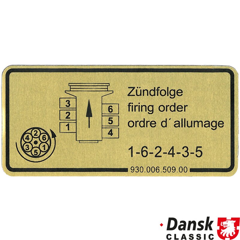 DANSK CLASSIC Firing Order Decal 1601500506
