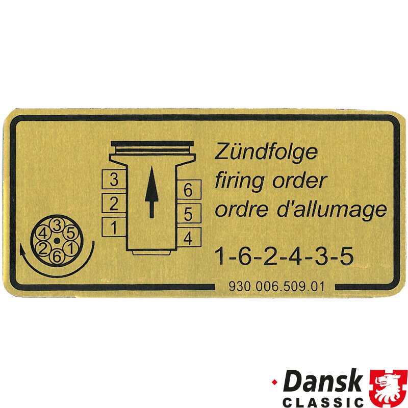 DANSK CLASSIC Firing Order Decal 1601500606