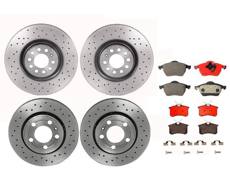 Audi Brake Kit – Pads and Rotors Front and Rear (312mm/256mm) (Xtra) (Ceramic) 8N0615601B – Brembo 1634217KIT