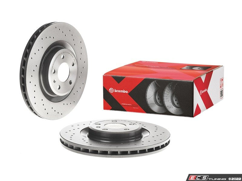 Front Cross Drilled UV Coated Brake Rotors - Pair (345x30)