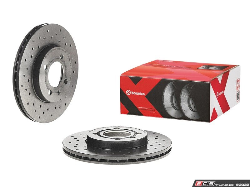 Cross Drilled UV Coated Brake Rotors - Pair (256x20)