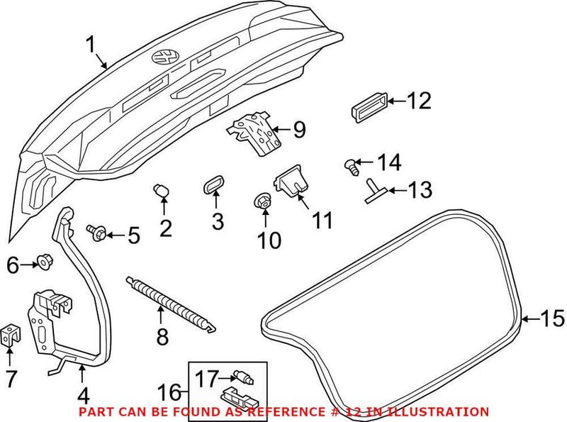 VW Trunk Lid Release Switch 17A827566 – Genuine VW/Audi