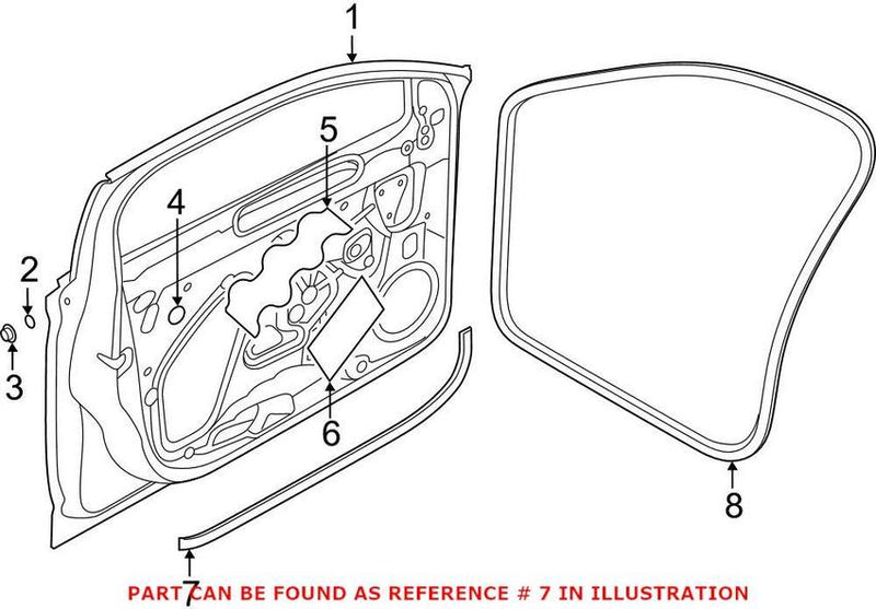 Door Seal – Front Driver Side Outer