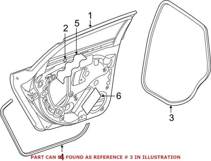 Door Seal – Rear Driver Side