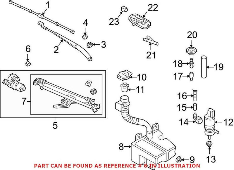 VW Washer Fluid Reservoir 17A955453A – Genuine VW/Audi