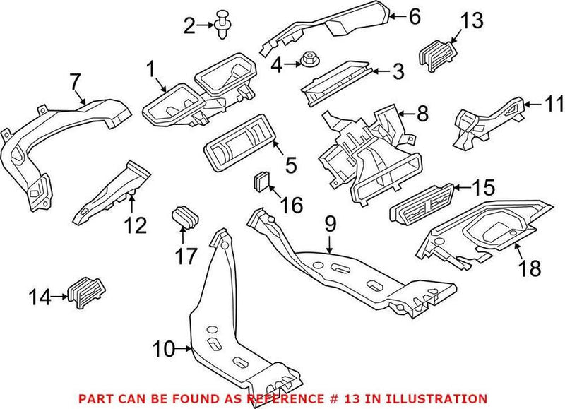 VW Dashboard Air Vent – Passenger Side